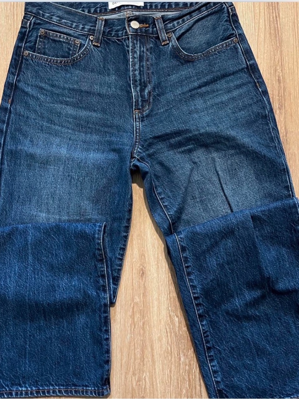 Aritzia Denim Forum Farrah Lo Rise Dark Blue Denim Jeans